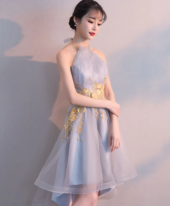 Cute Tulle Lace Short  Prom Dress, High Low Evening Dress, Homecoming Dress - Deanwangkt