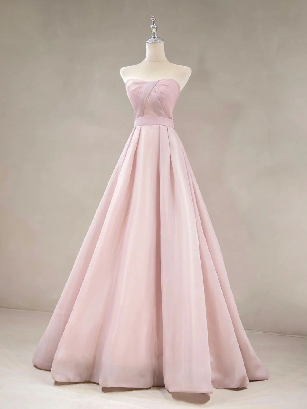 A Line Pink Long Prom Dresses, Formal Pink Bridesmaid Dresses - Deanwangkt