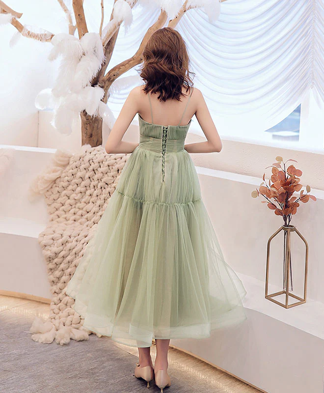 Simple Green Tulle Short Prom Dress Green Tulle Homecoming Dress - Deanwangkt