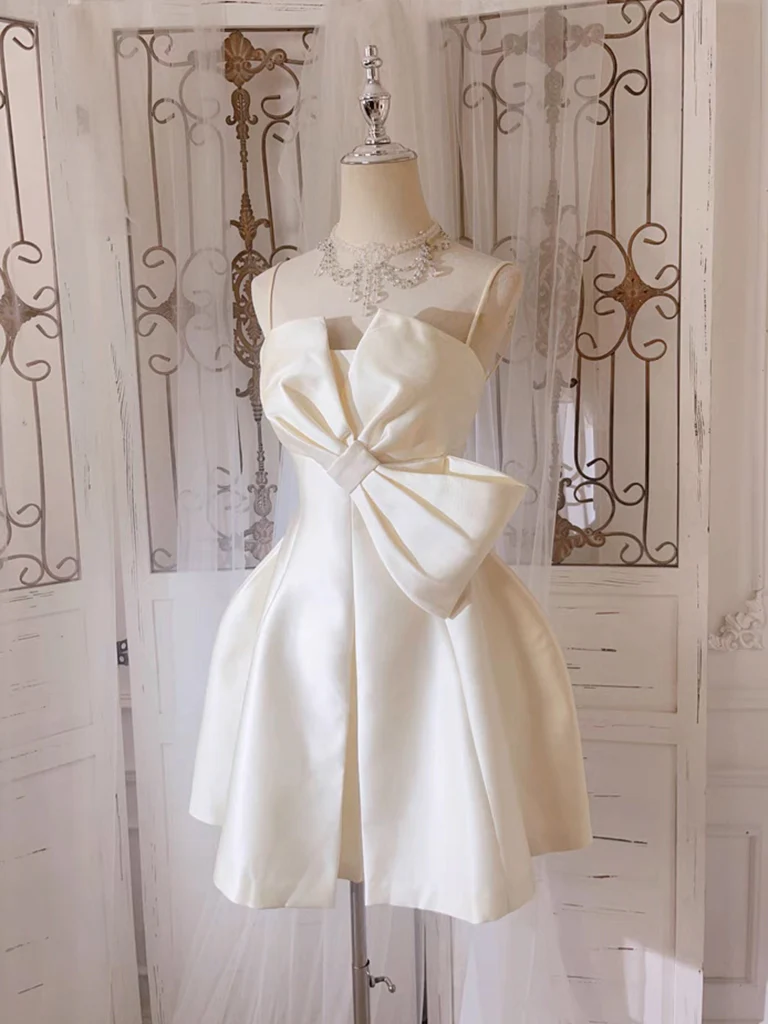 Cute Light Champagne Short Party Dress, Cute Prom Dress - Deanwangkt