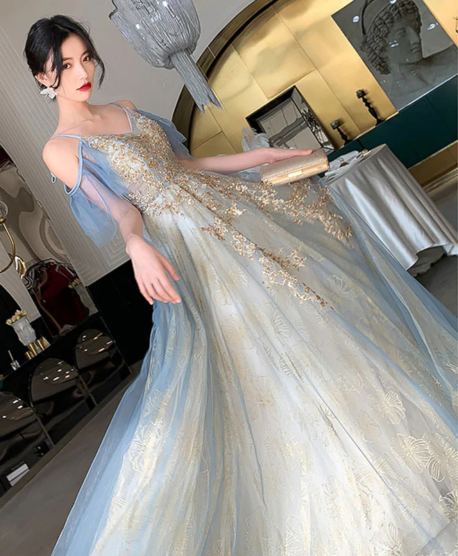 Green Tulle Lace Long Prom Dress, Green Tulle Lace Formal Dress - Deanwangkt