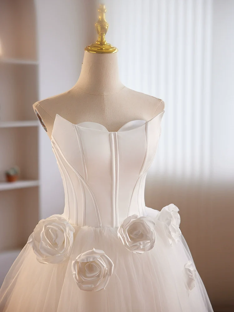 Unique White Tulle Satin Short Prom Dress, White Homecoming Dress - Deanwangkt
