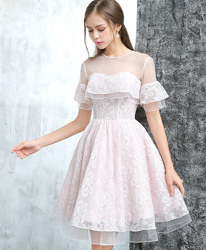 Cute Tulle Lace Short Prom Dress, Cute Homecoming Dress - Deanwangkt