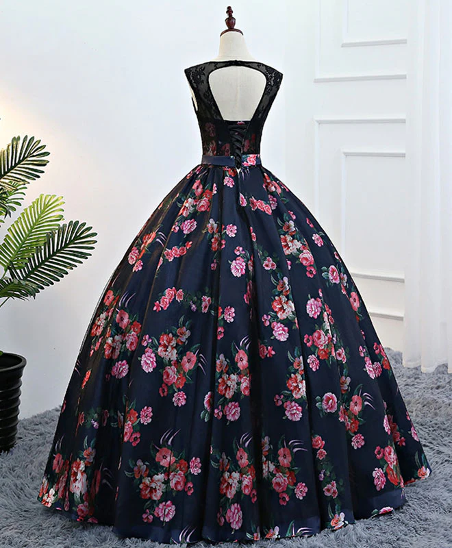 Black Lace Long Prom Gown, Black Evening Dress - Deanwangkt