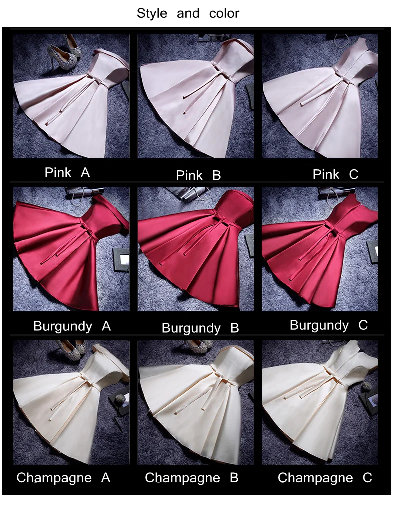 Simple A Line Satin Short Prom Dresses, Formal Bridesmaid Dresses - Deanwangkt