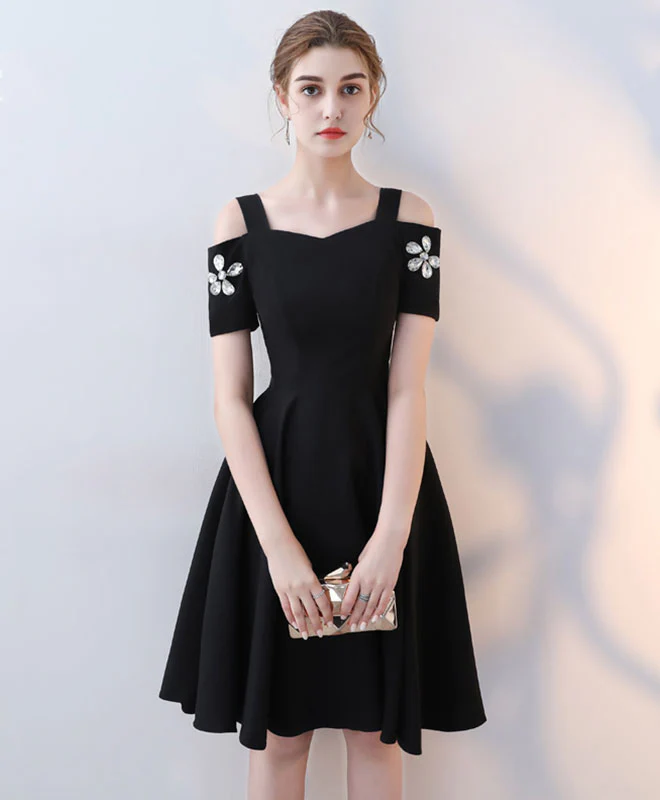Cute Black Short Prom Dress, Short Party Dress - Deanwangkt