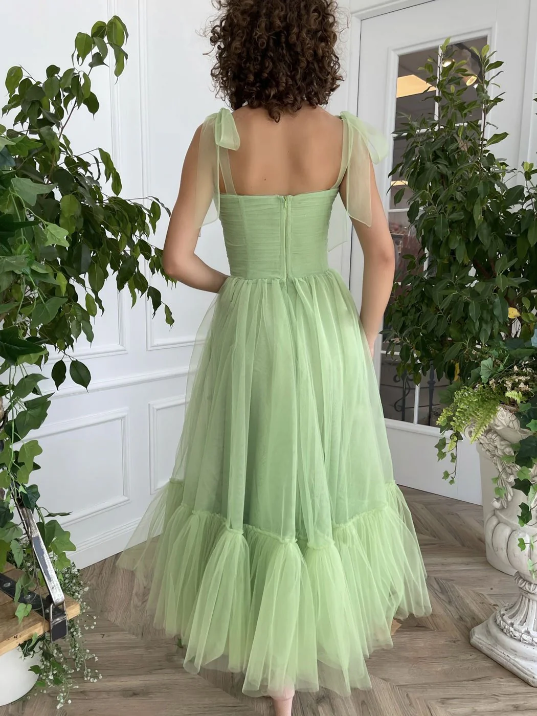 Simple Tulle Short Blue Prom Dress, Tulle Short Puffy Dark Blue Homecoming Dress - Deanwangkt