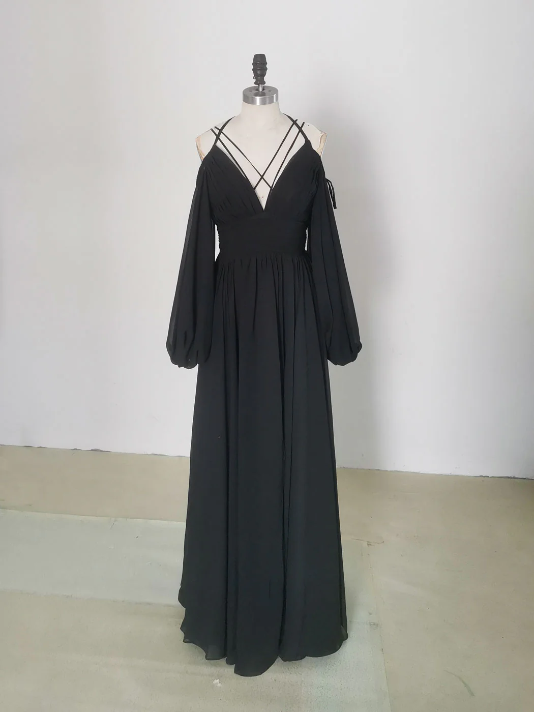 Simple A line  Black Long Prom Dress, Black Evening Graduation Dresses - Deanwangkt