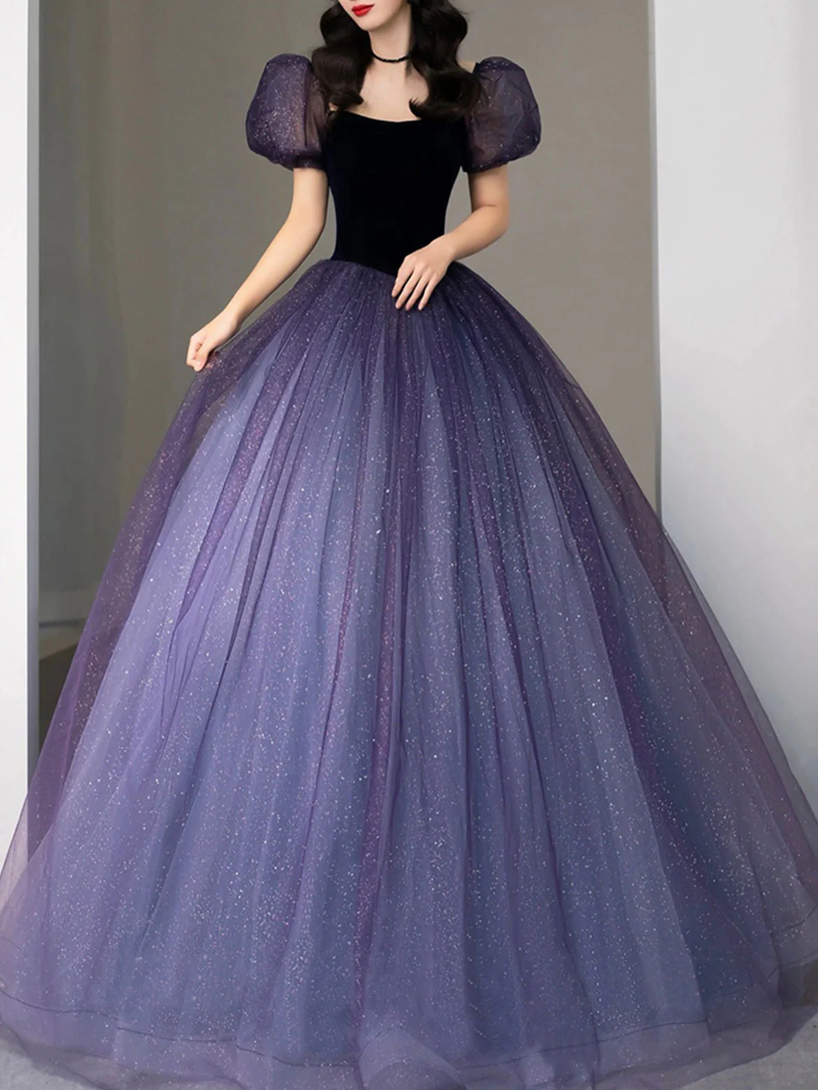 Purple Long Prom Dress, Ball Gown Purple Graduation Dress, sweet 16 dress - Deanwangkt