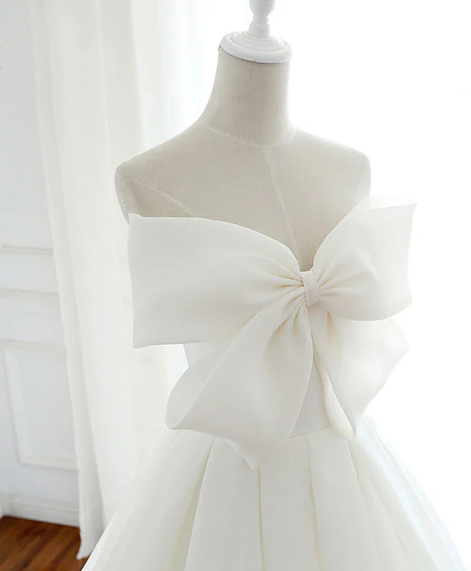 White Sweetheart  Long Prom Dress, White Formal Dress - Deanwangkt