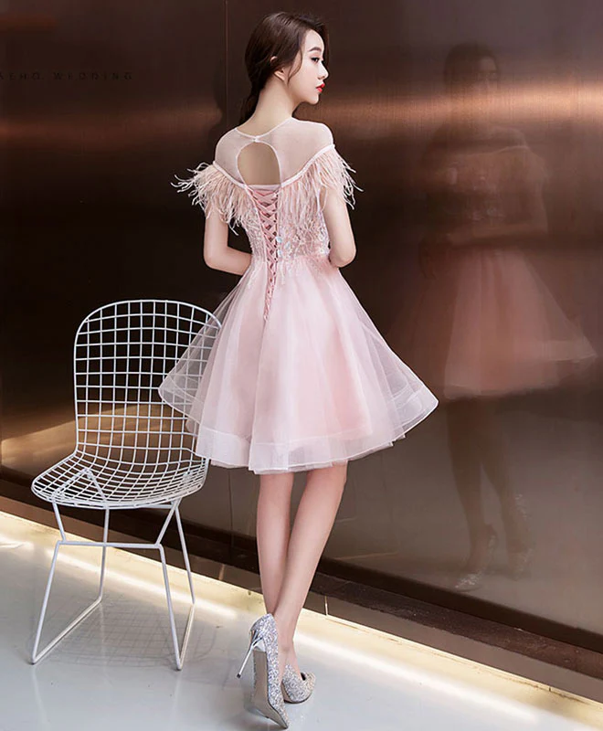 Cute Lace Short Prom Dress, Homecoming Dress, Cocktail Dress - Deanwangkt