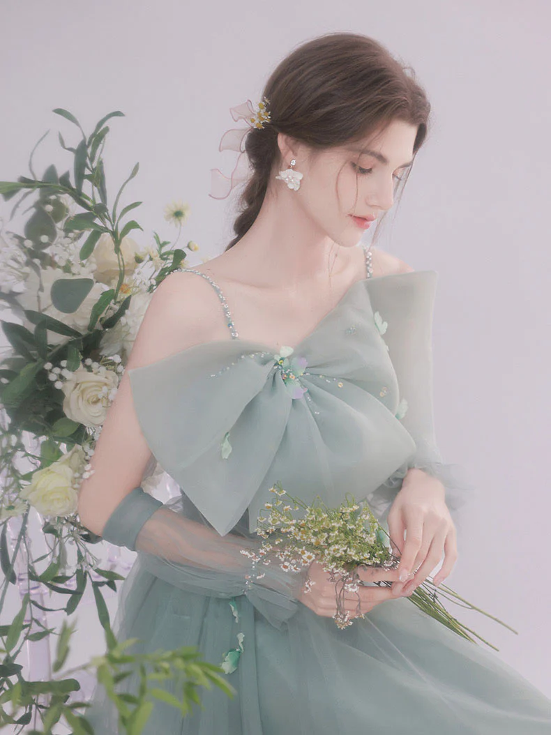 Green Tulle Short Prom Dress, Green Homecoming Dress - Deanwangkt