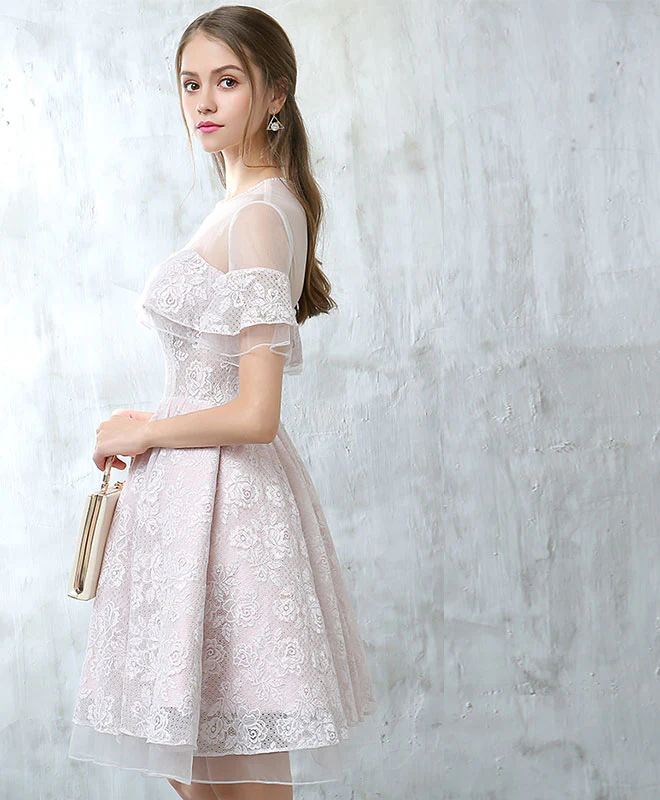 Cute Tulle Lace Short Prom Dress, Cute Homecoming Dress - Deanwangkt