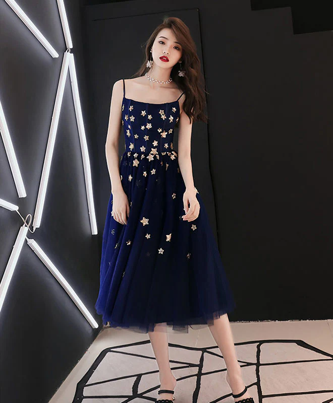 Blue Tulle Short Prom Dress Blue Tulle Homecoming Dress - Deanwangkt