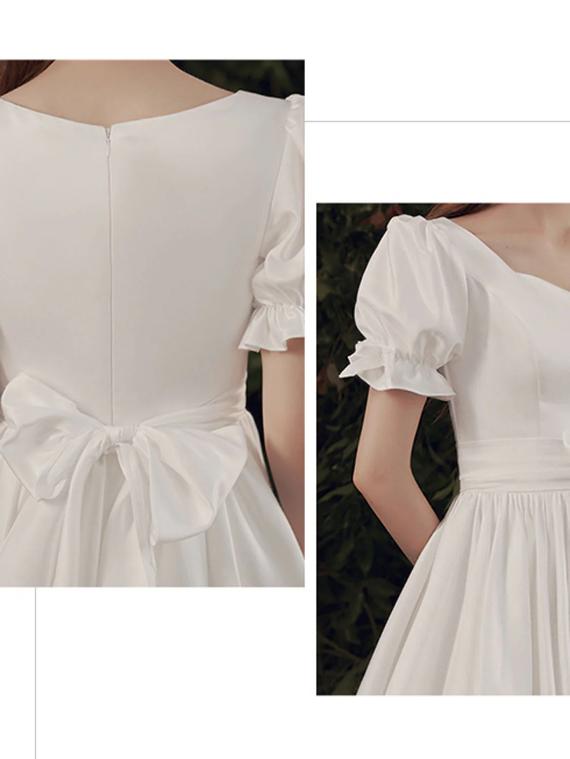 Simple  ivory Long Prom Dress, White Bridesmaid Dresses - Deanwangkt