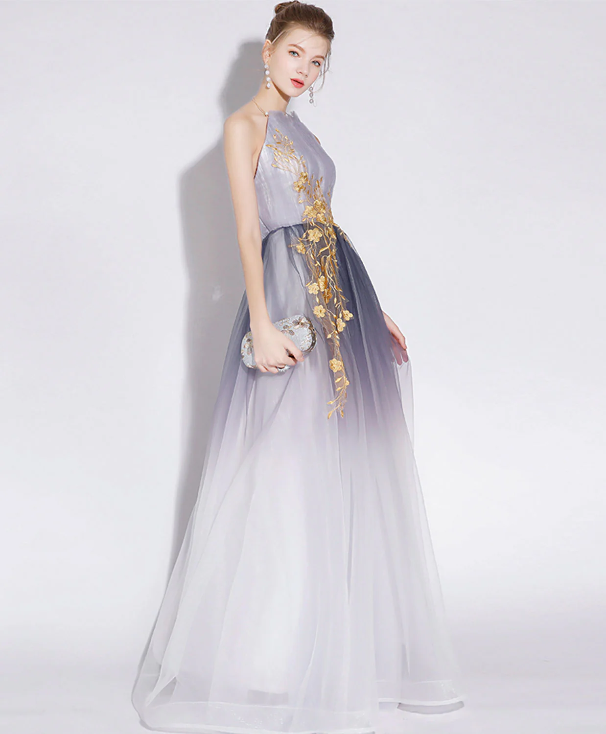 Simple Tulle Lace Long Prom Dress, Tulle Formal Long Evening Dresses - Deanwangkt