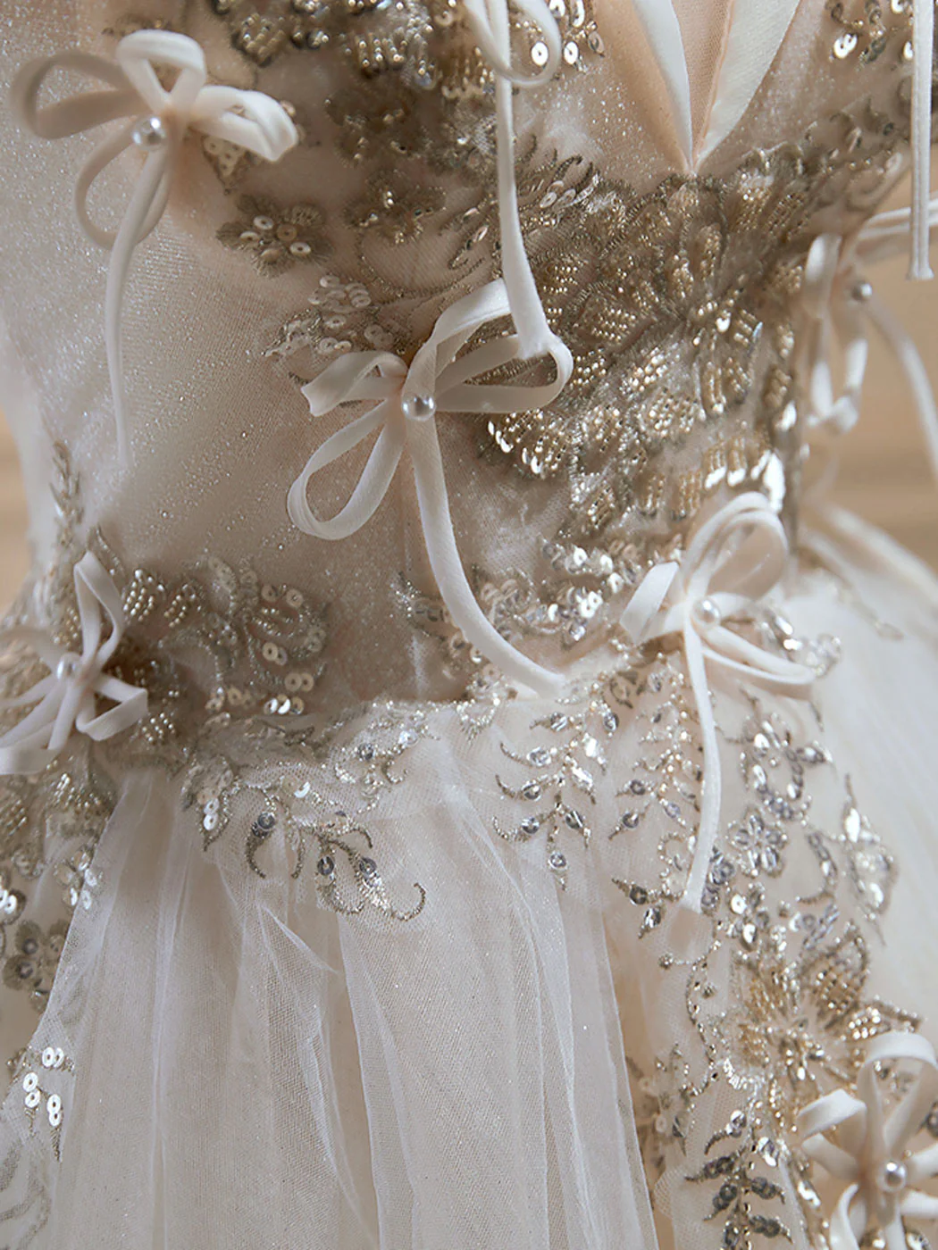 Mini/Short Light Champagne Prom Dress, Short Puffy Homecoming Dresses - Deanwangkt