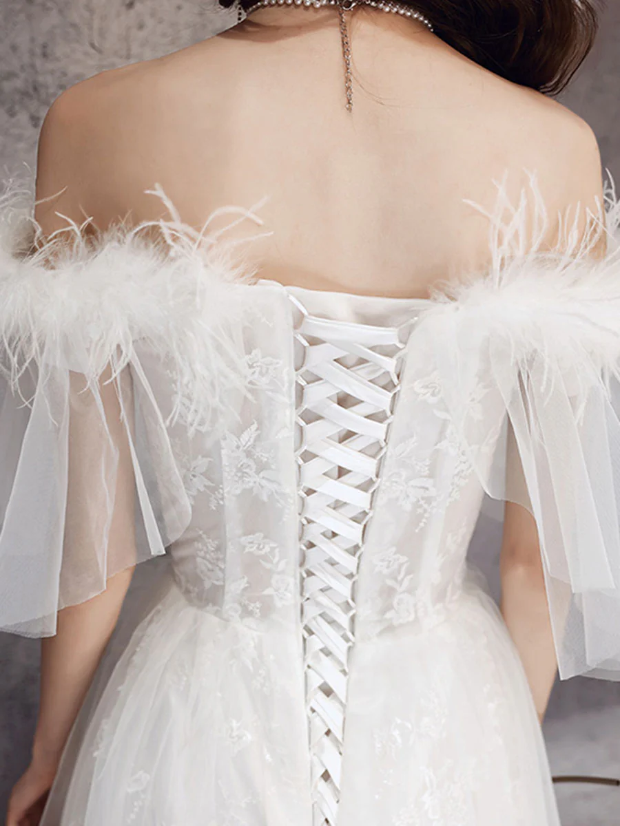 Unique Sweetheart Neck A line Long Prom Dress, Lace Long Formal Graduation Evening Dresses - Deanwangkt
