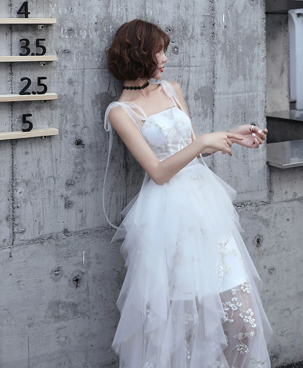 White Sweetheart Tulle Prom Dress White Homecoming Dress - Deanwangkt