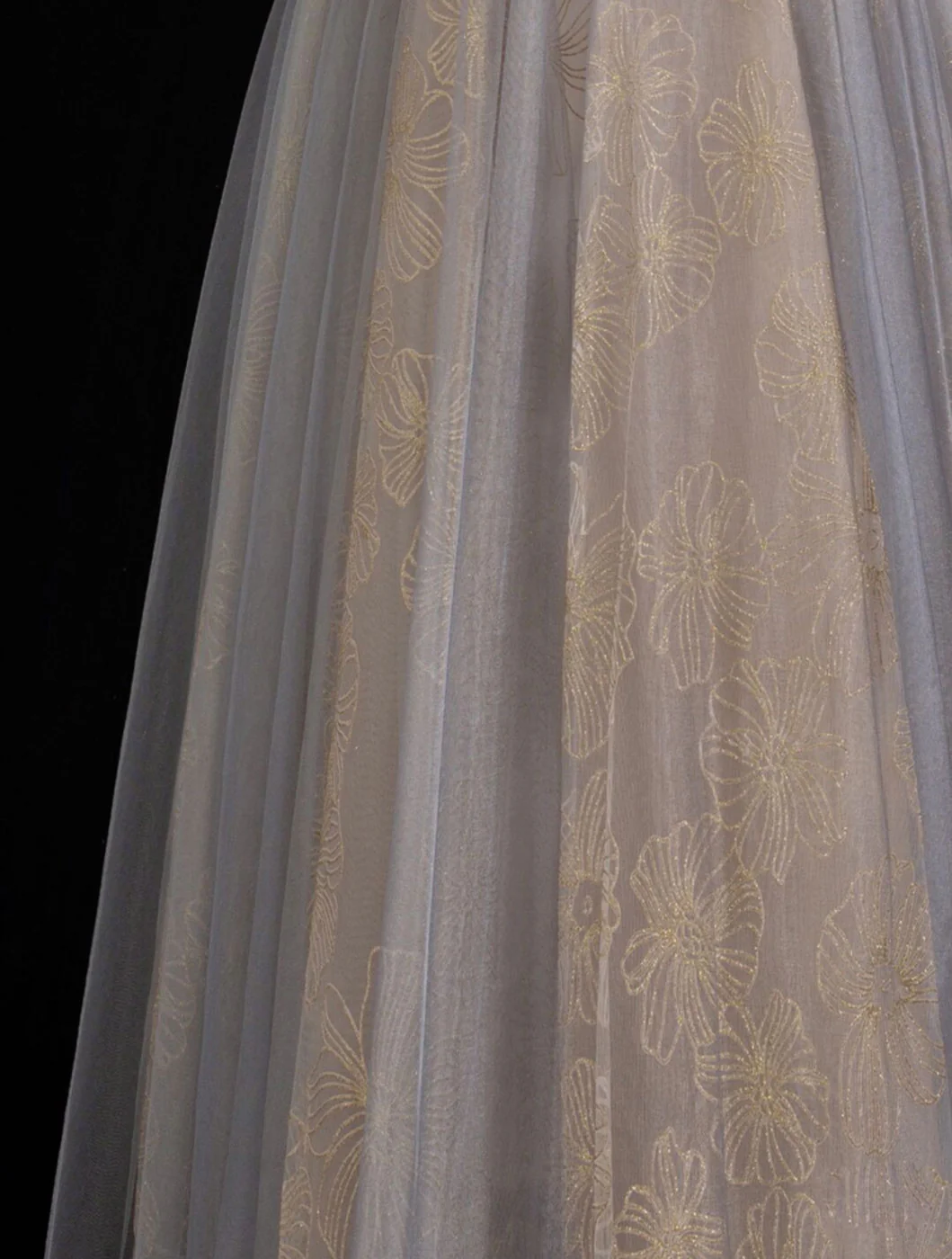 A Line Sweetheart Neck Gray Blue Long Prom Dress, Gray Court Train Blue Formal Gowns - Deanwangkt