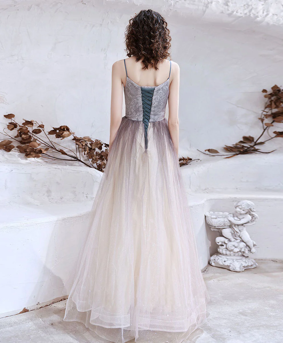 Simple Sweetheart Aline Long Prom Dress, Shiny Formal Dresses - Deanwangkt