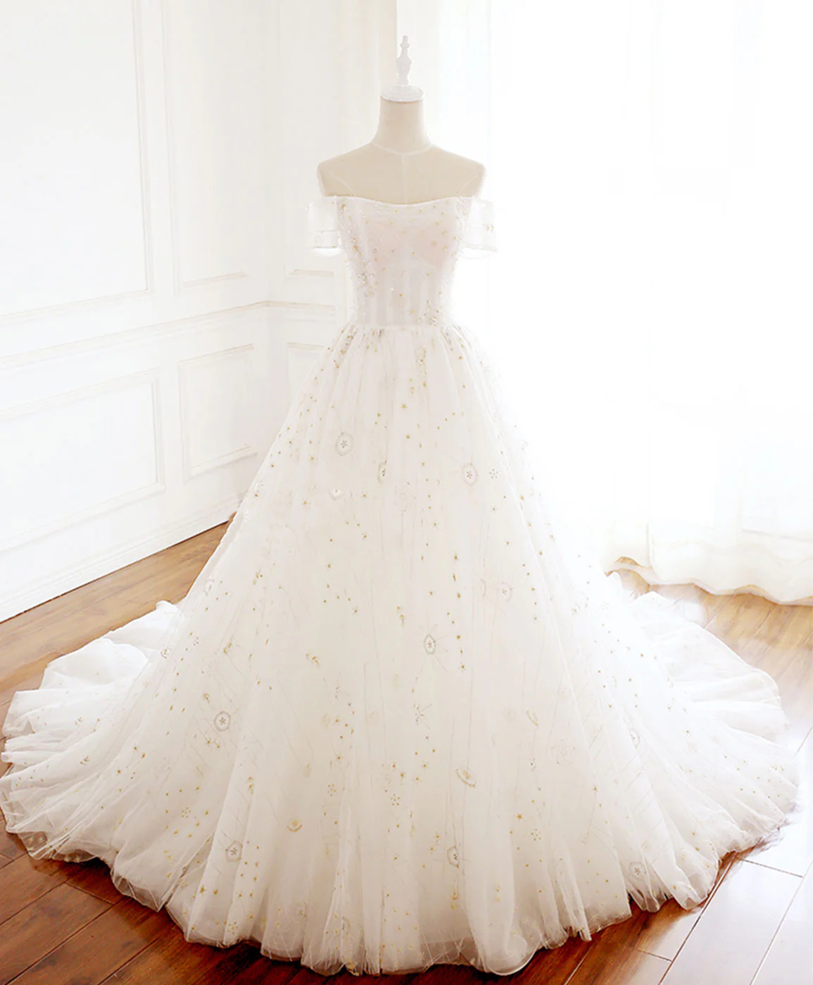 Unique Tulle Lace Long Prom Dress Tulle Lace Evening Dress - Deanwangkt