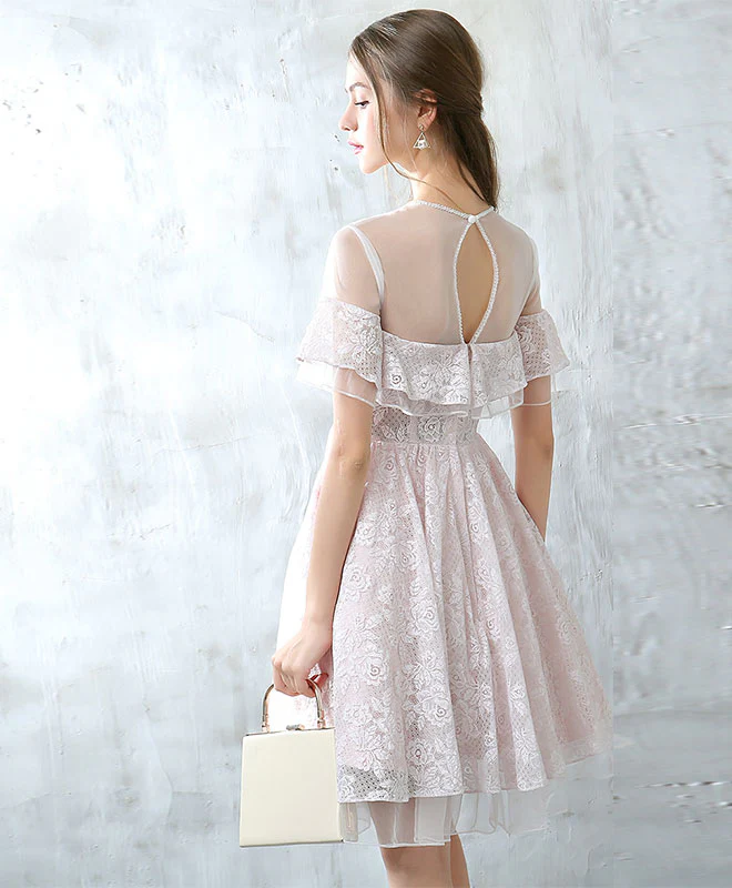 Cute Tulle Lace Short Prom Dress, Cute Homecoming Dress - Deanwangkt