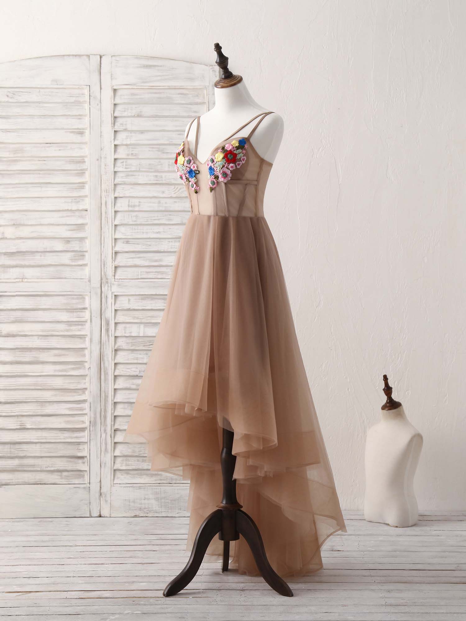 Champagne Short Prom Dresses, Cute Champagne Homecoming Dress - Deanwangkt