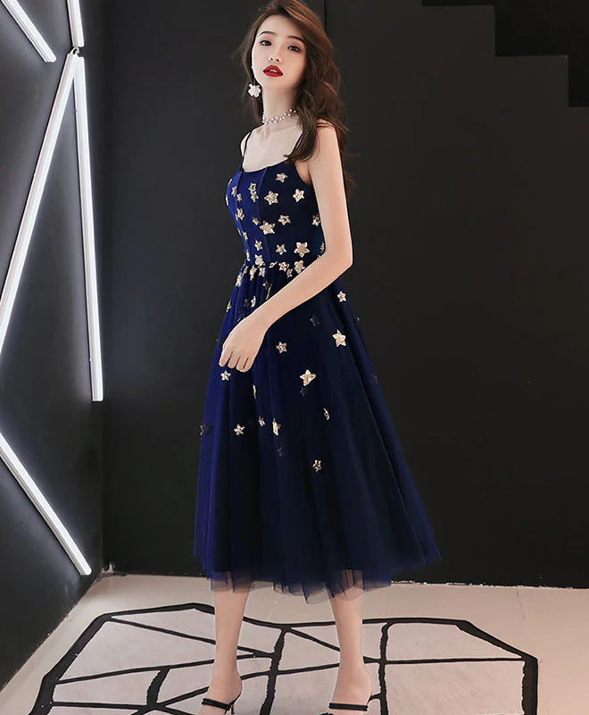 Blue Tulle Short Prom Dress Blue Tulle Homecoming Dress - Deanwangkt
