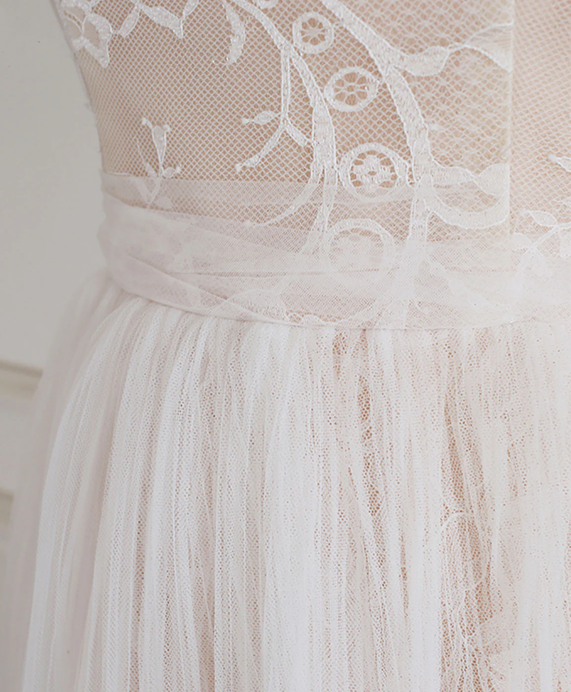 Champagne Sweetheart Tulle Lace Long Prom Dress Lace Evening Dress - Deanwangkt