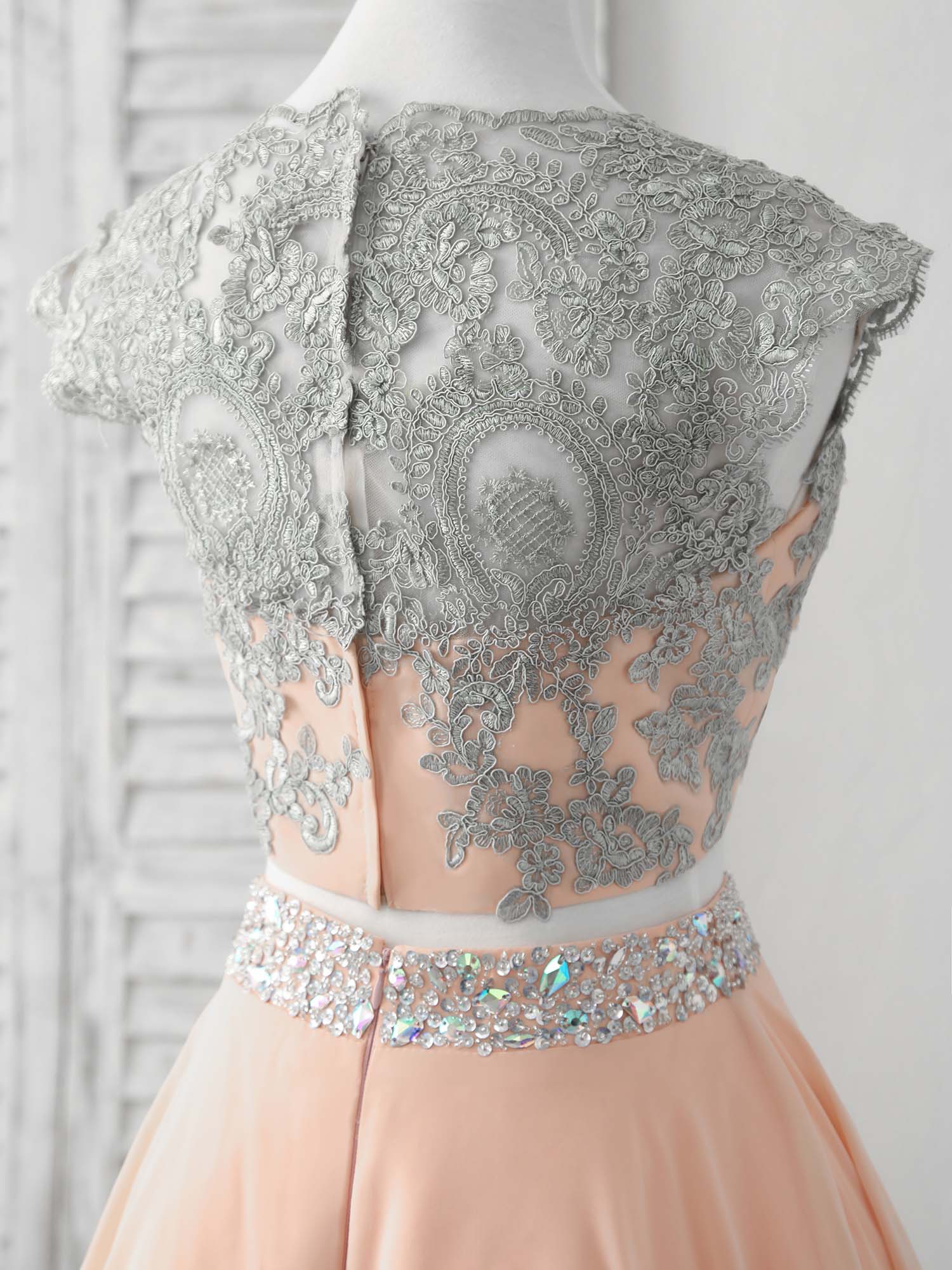 Unique Two Pieces Lace Short Prom Dress, Homecoming Dress - Deanwangkt