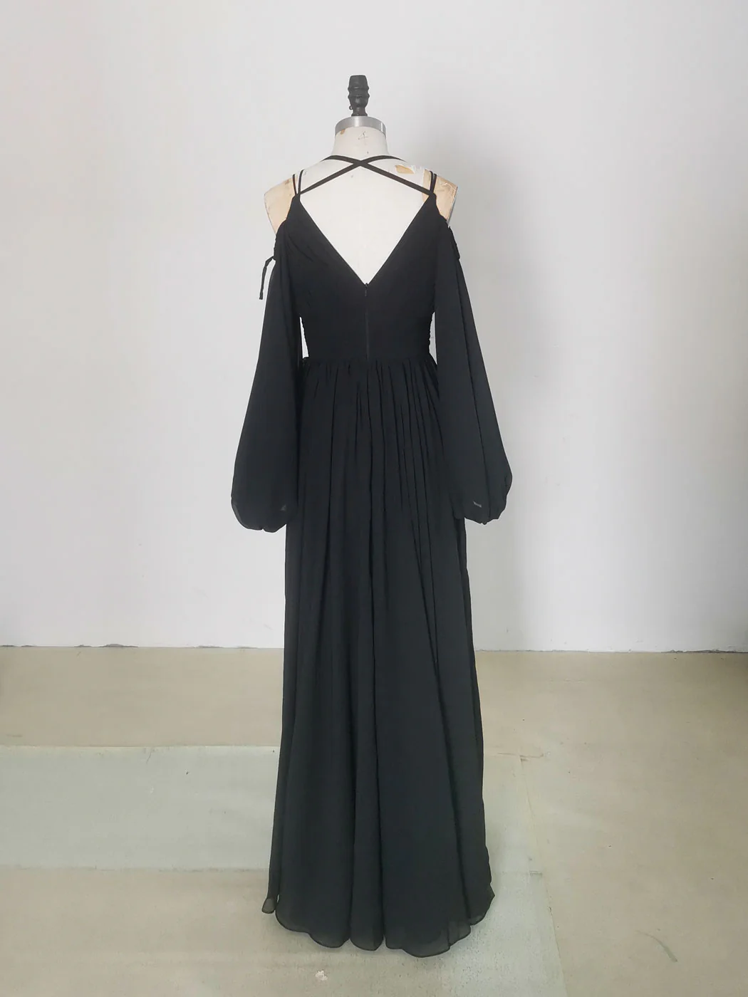 Simple A line  Black Long Prom Dress, Black Evening Graduation Dresses - Deanwangkt
