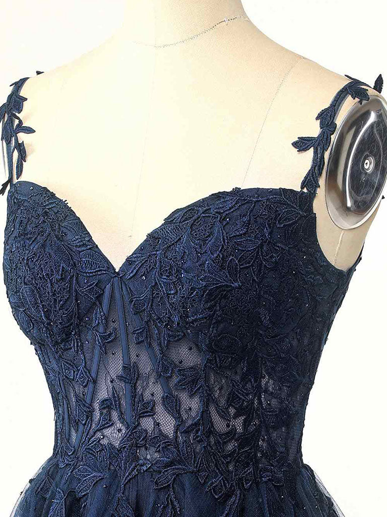 Burgundy A-Line Tulle Lace Short Prom Dress, Cute Burgundy Homecoming Dress - Deanwangkt