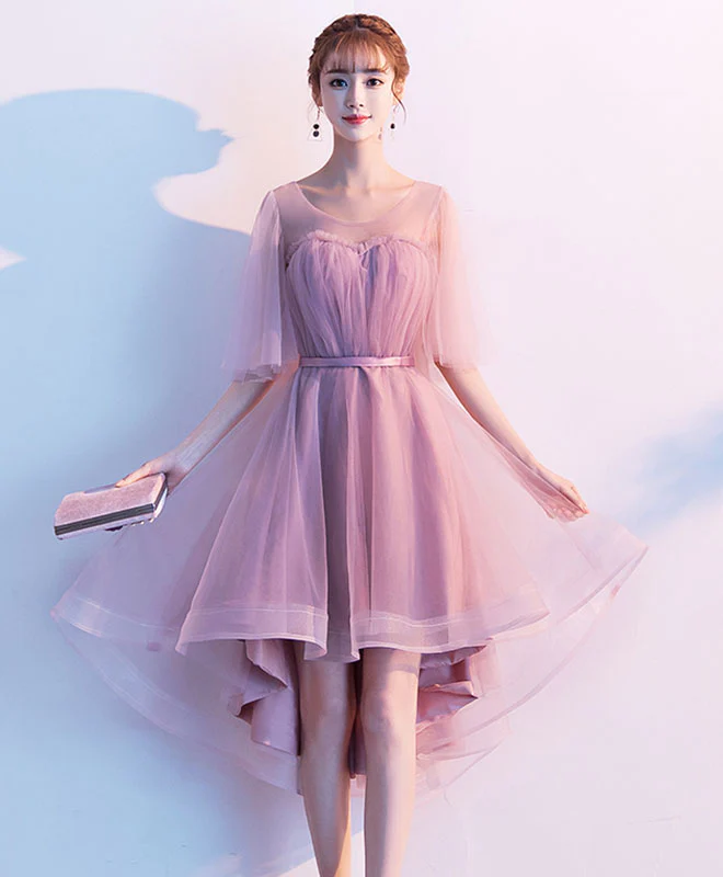 Pink Tulle Short Prom Dress, Pink Tulle Homecoming Dress - Deanwangkt