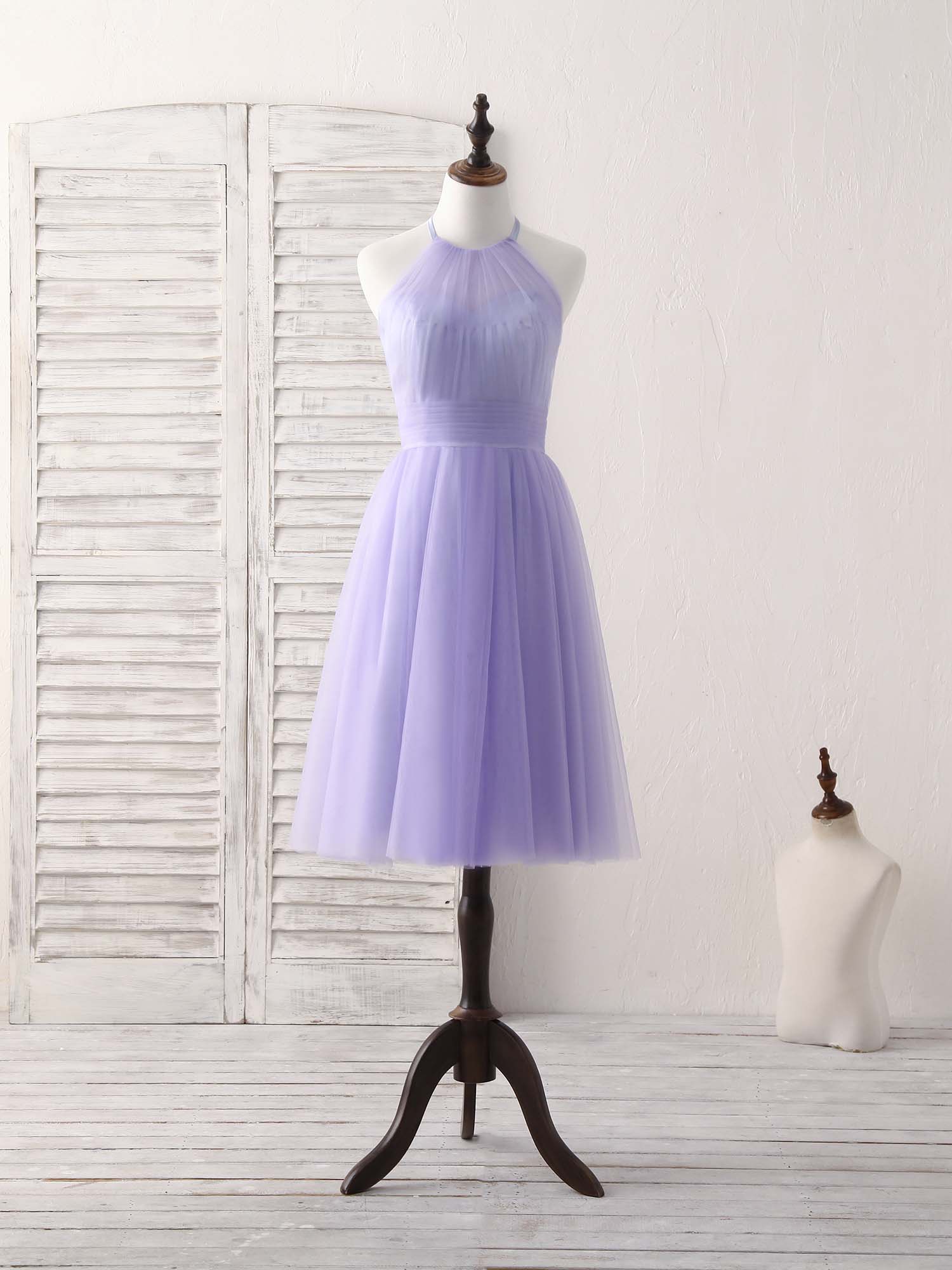 Purple Tulle Short Prom Dress, Simple Purple Homecoming Dress - Deanwangkt