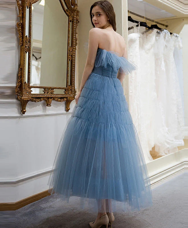 Cute Blue Tulle Short Prom Dress, Homecoming Dress - Deanwangkt
