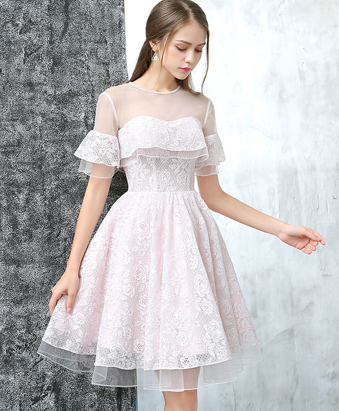 Cute Tulle Lace Short Prom Dress, Cute Homecoming Dress - Deanwangkt