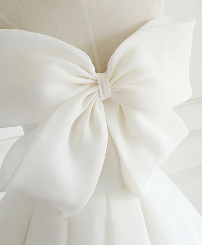 White Sweetheart  Long Prom Dress, White Formal Dress - Deanwangkt