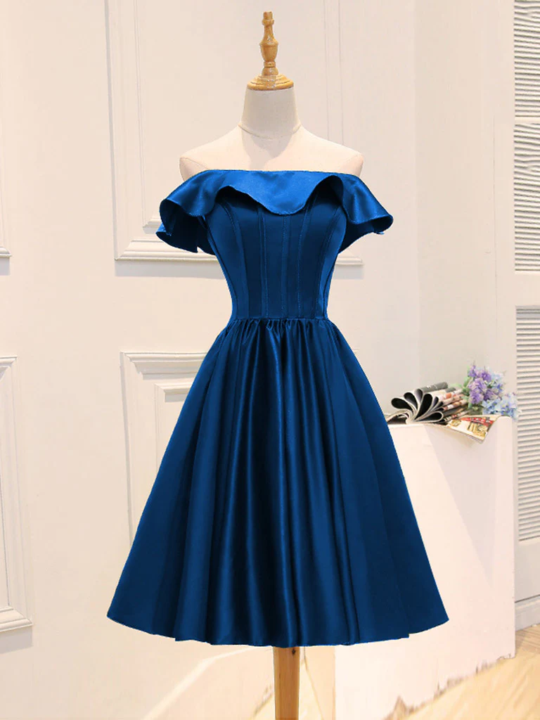 A-Line Satin Green Short Prom Dress, Green Homecoming Dress - Deanwangkt