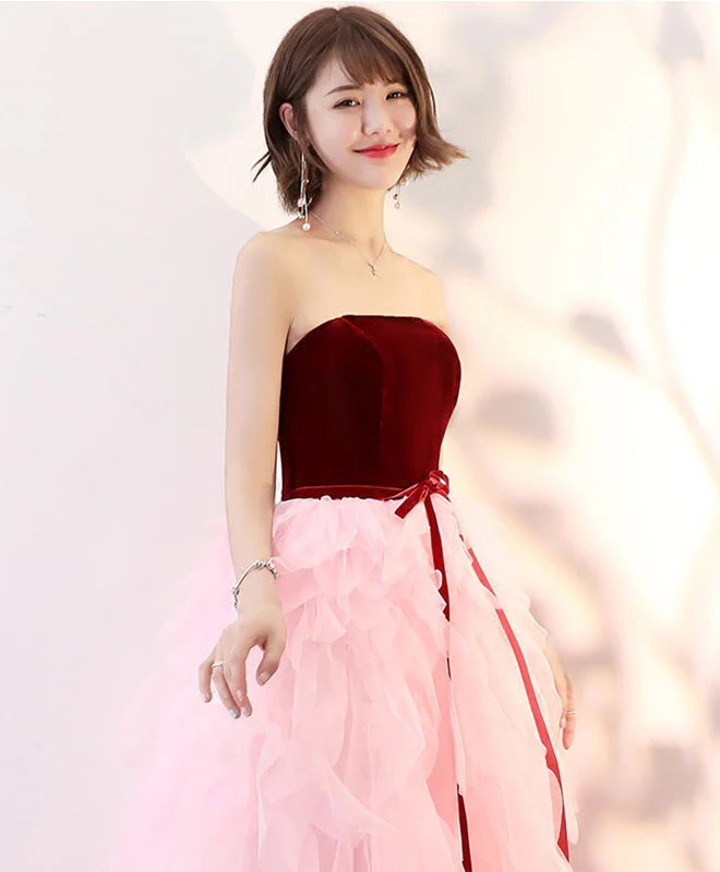 Cute Pink Tulle Long Prom Dress, Evening Dress - Deanwangkt