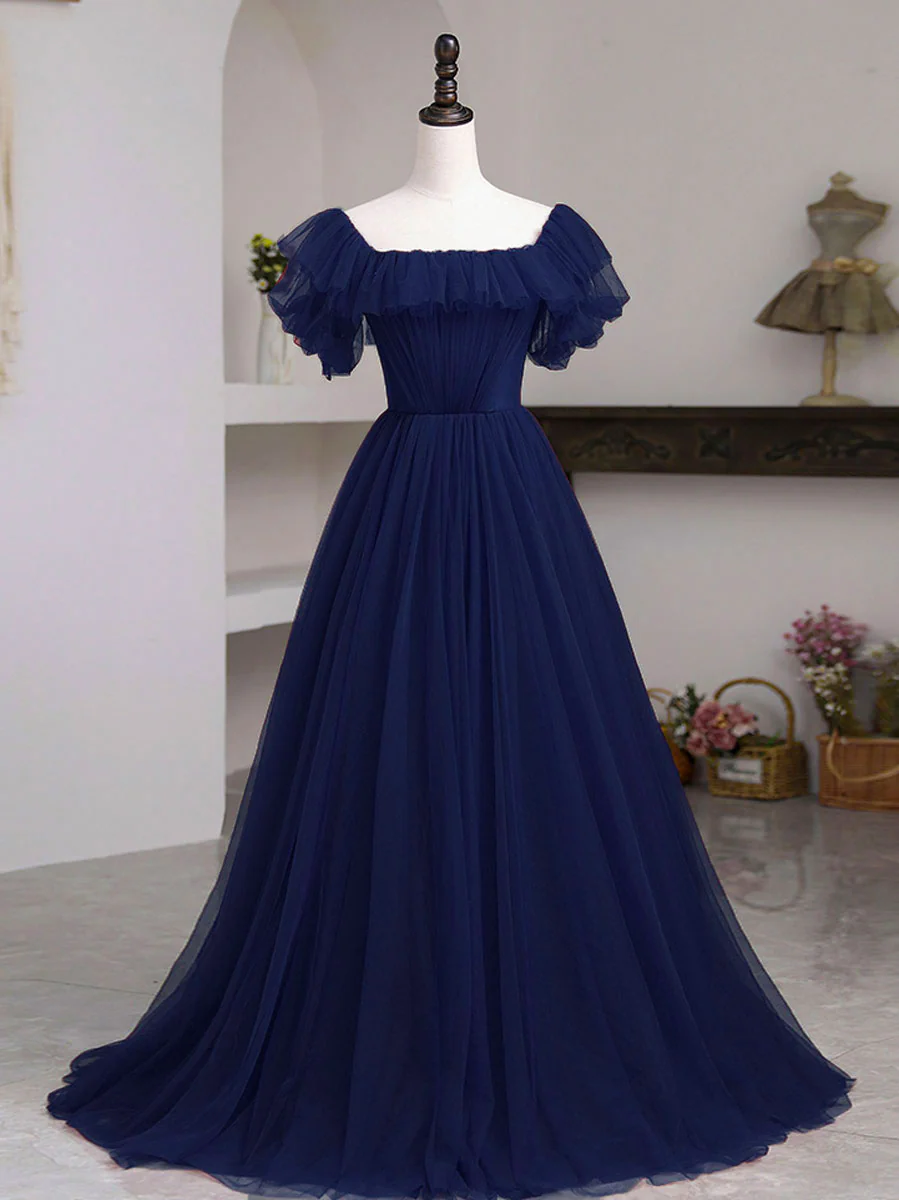 Simple Burgundy A line Long Prom Dresses, Burgundy Bridesmaid Dresses - Deanwangkt