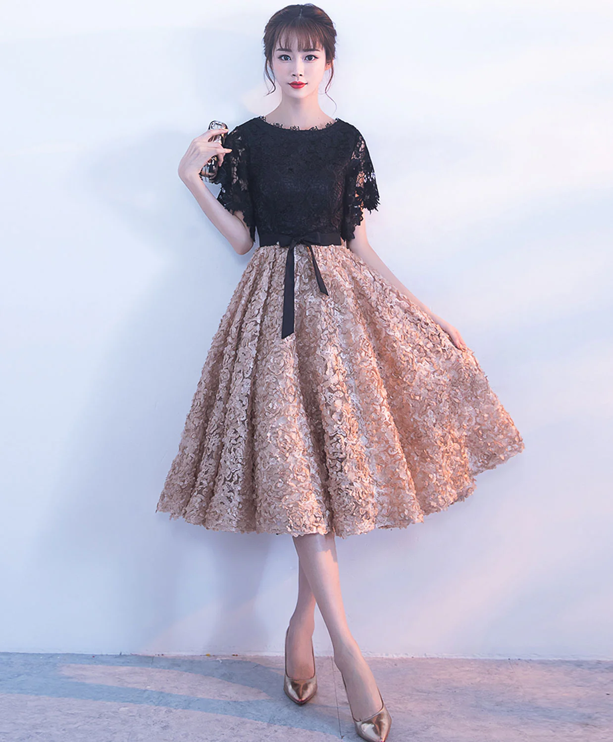 Cute A Line Lace Short Prom Dress, Homecoming Dress - Deanwangkt