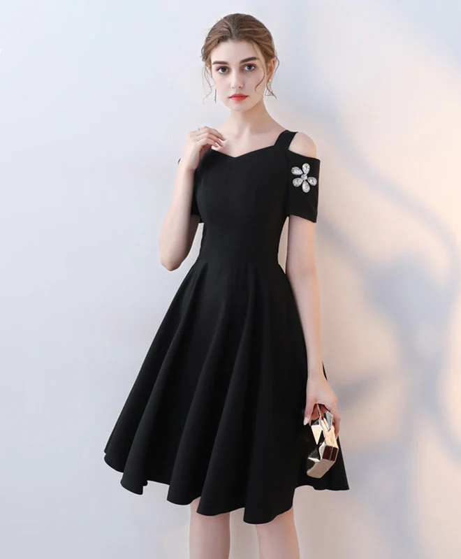 Cute Black Short Prom Dress, Short Party Dress - Deanwangkt