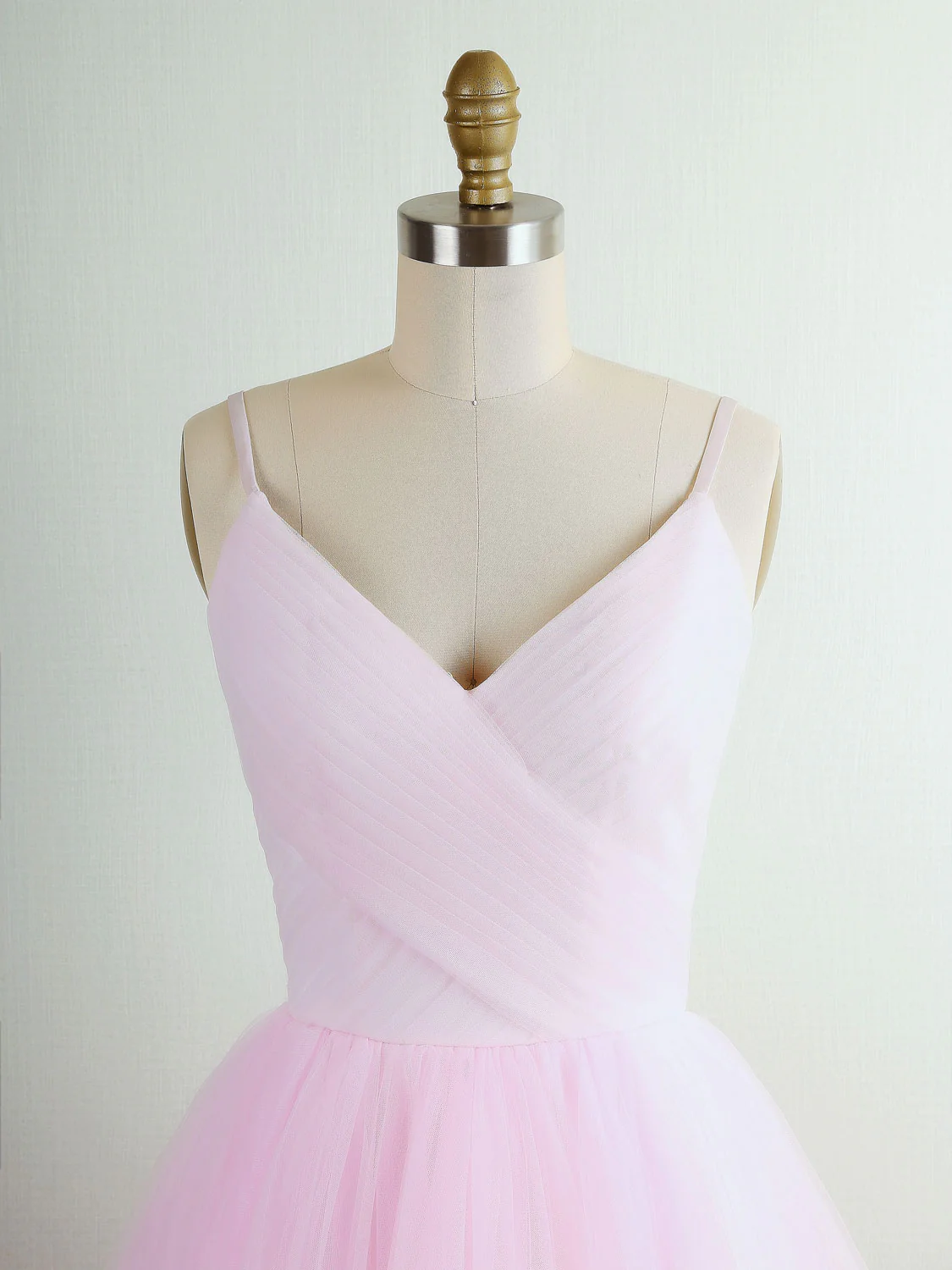 Pink Tulle Long Prom Dress, Pink Tulle Formal Graduation Dress - Deanwangkt