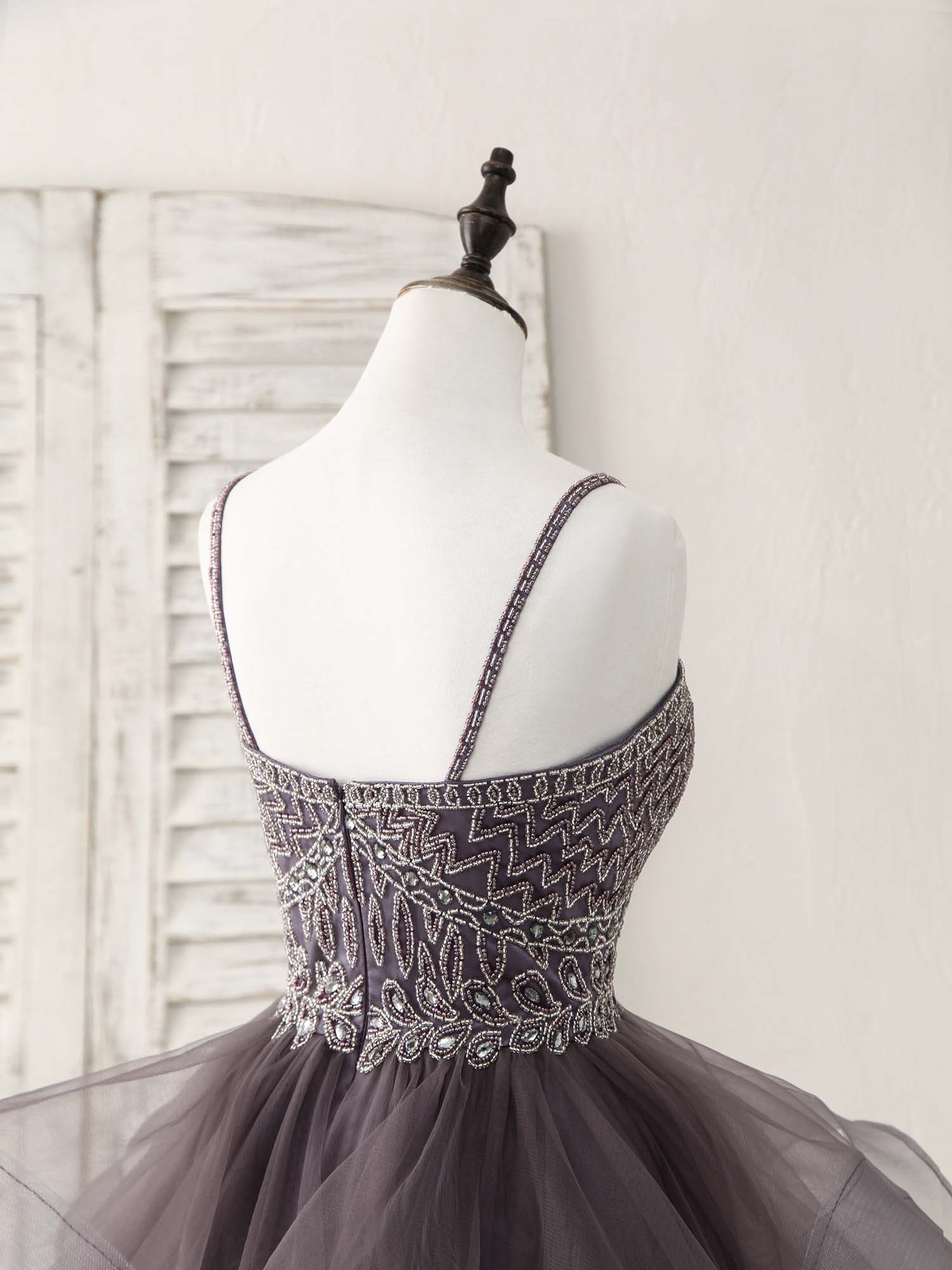 Unique Sweetheart Tulle Beads Short Prom Dress Cute Homecoming Dress - Deanwangkt