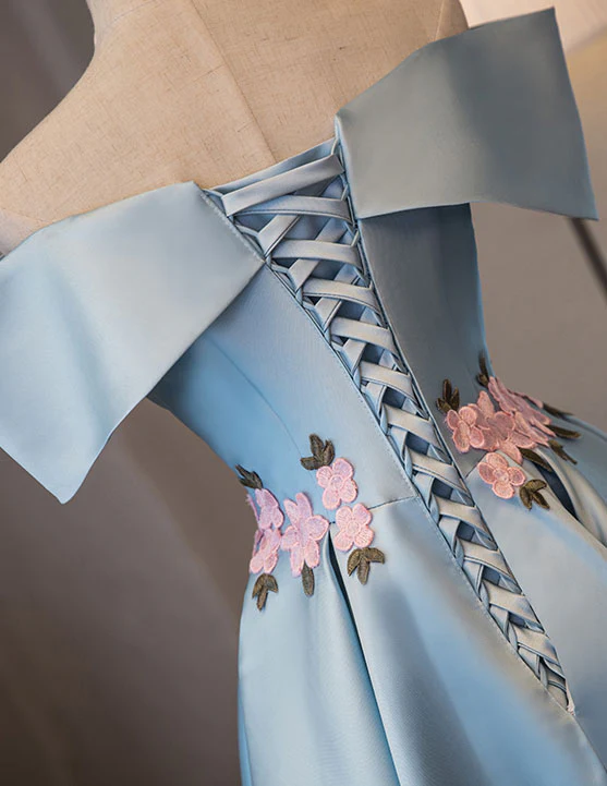 Blue Cute Short Prom Dress, Blue Homecoming Dress - Deanwangkt