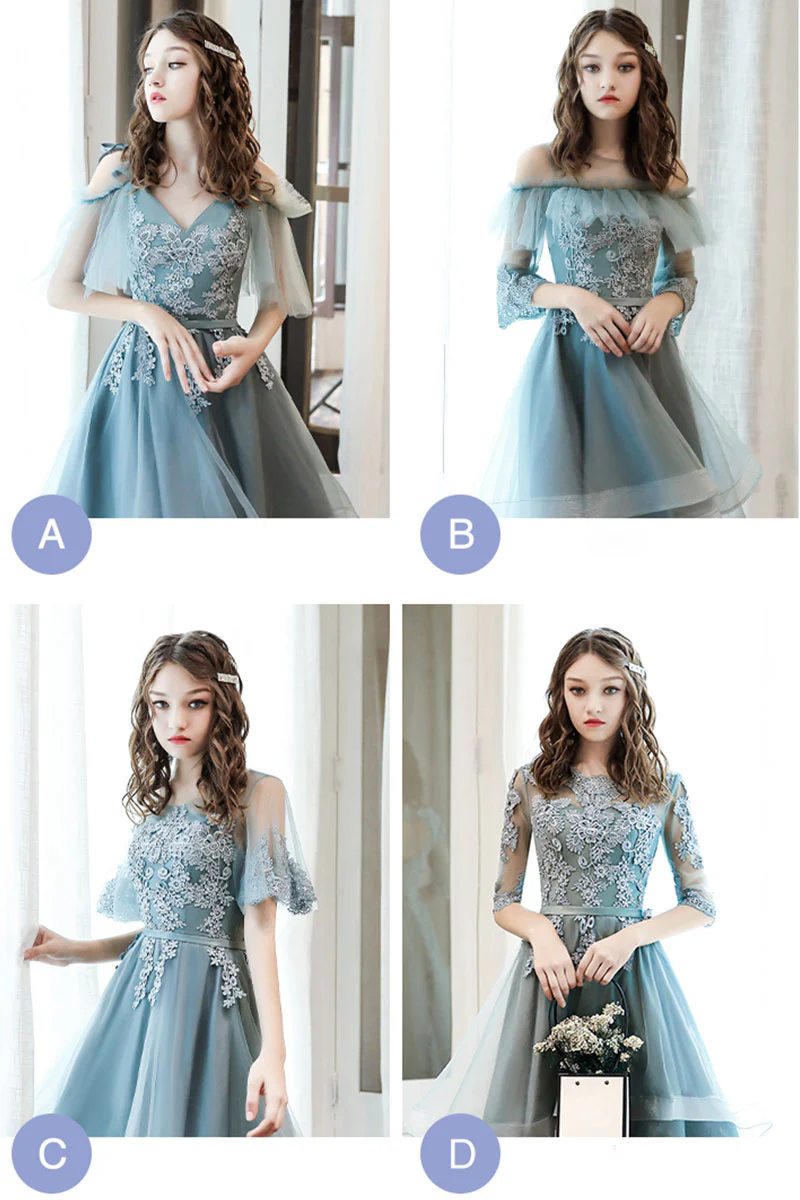 Green Tulle Lace Short Prom Dress, Green Homecoming Dress - Deanwangkt