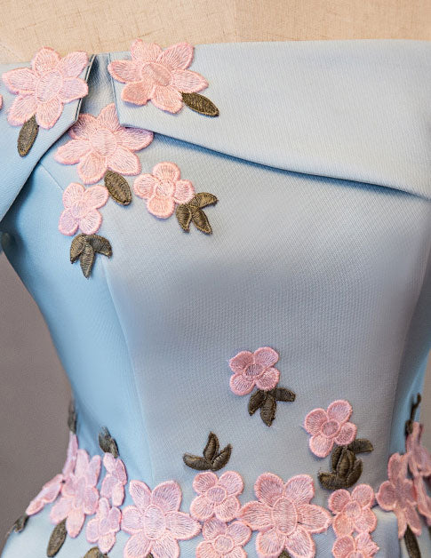 Blue Cute Short Prom Dress, Blue Homecoming Dress - Deanwangkt