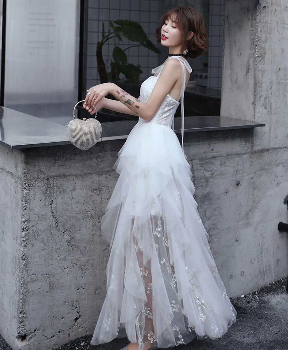 White Sweetheart Tulle Prom Dress White Homecoming Dress - Deanwangkt