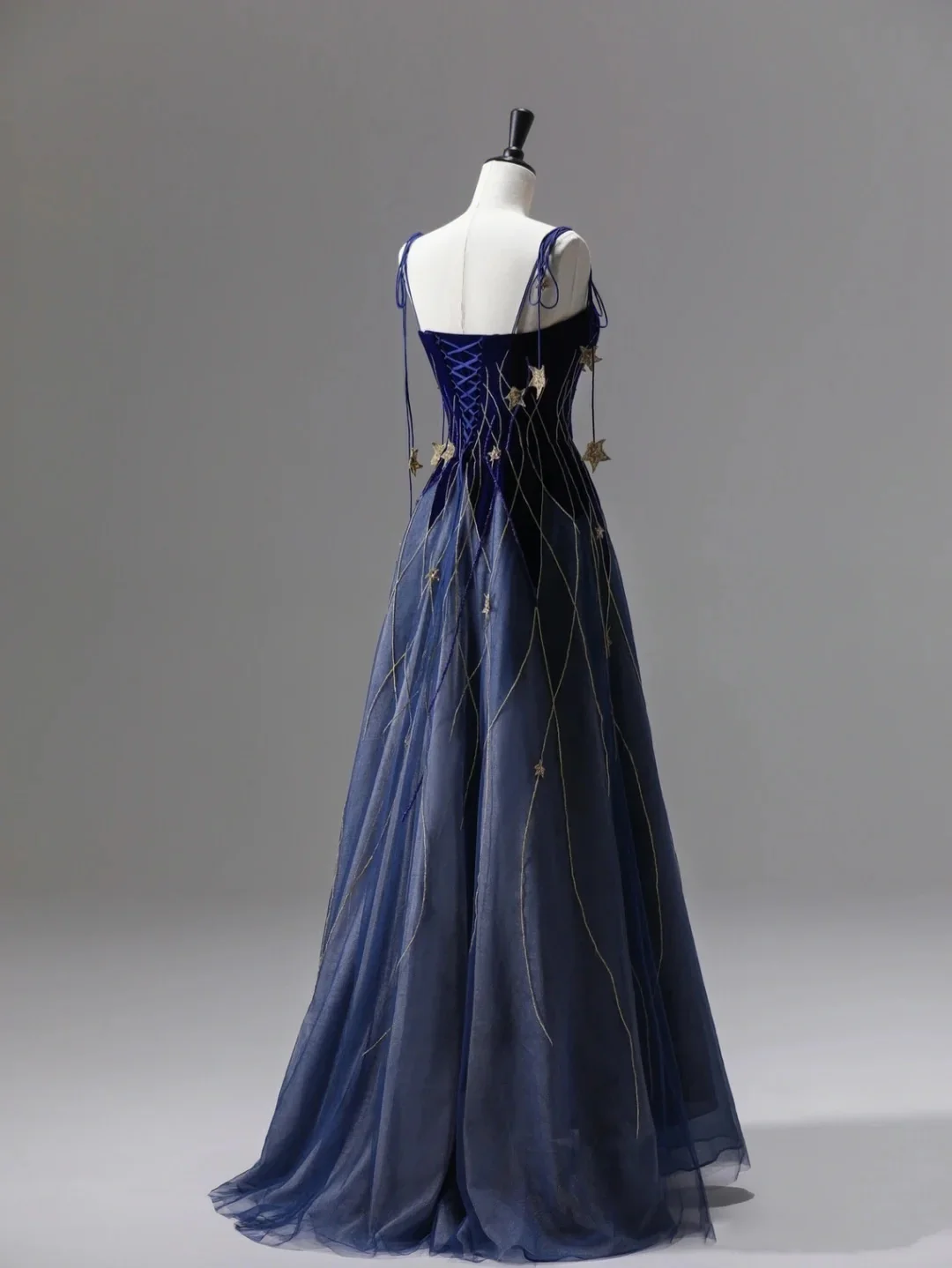 Classy Ball Gown Straps Blue Tulle Prom Dresses Birthday Dresses Dance Party Dress Graduation Prom Dresses DP506 - Deanwangkt